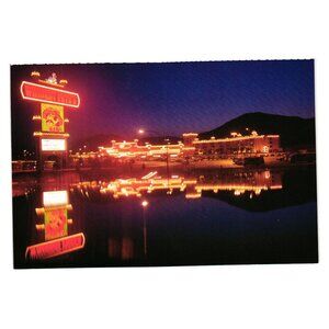 Vintage Postcard Whiskey Petes Casino Hotel Night Lights LV 476 Tourism Gambling